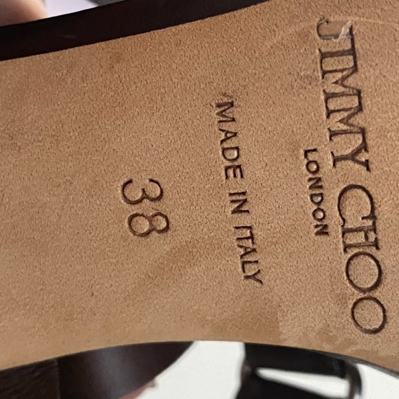 Brown Leather Jimmy Choo Strappy Sandals 38 - Picture 4 of 6